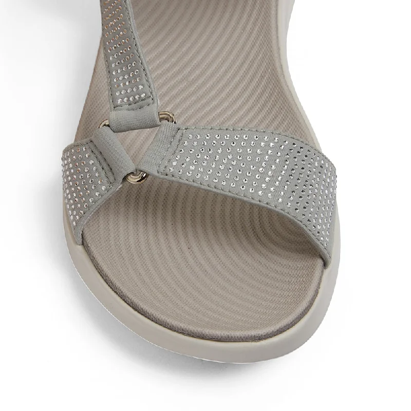 Naples Sandal in Light Grey Diamante