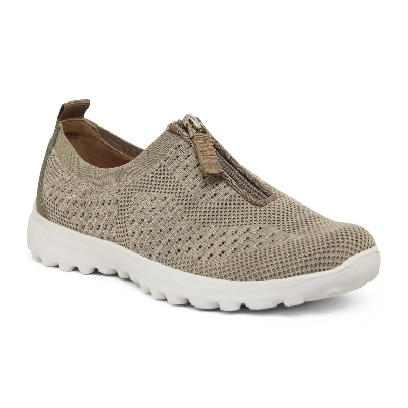 Oberon Sneaker in Khaki Stretch