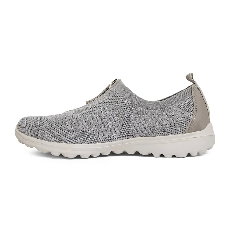 Oberon Sneaker in Light Grey Stretch