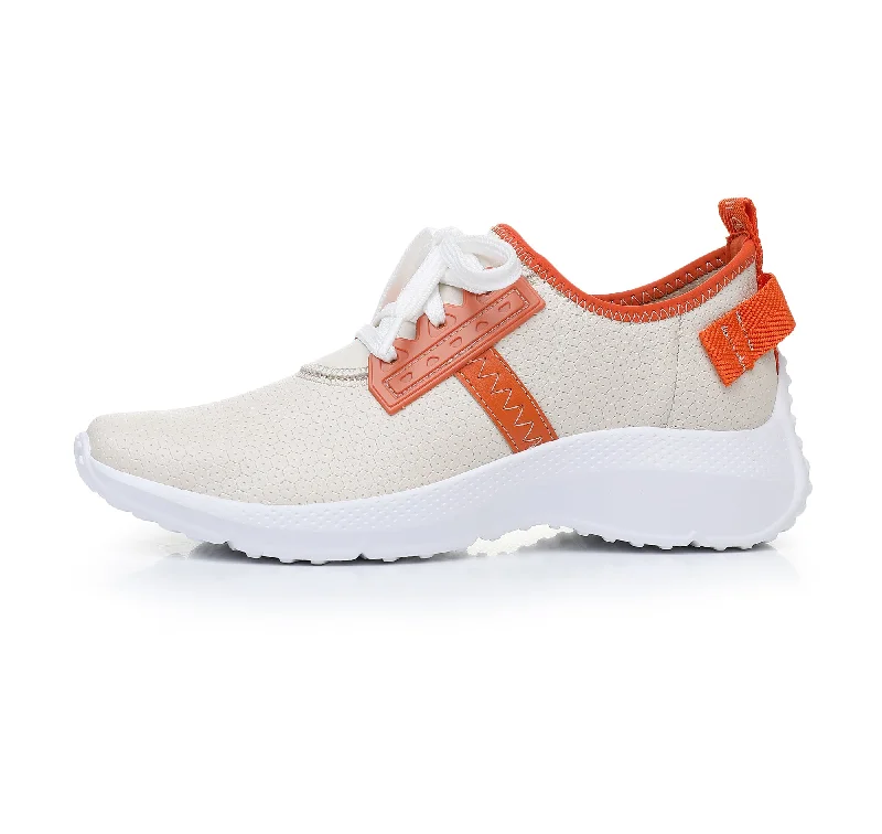 Metropolitan Chunk Lace-Ups - Off-white & Orange (S023003)