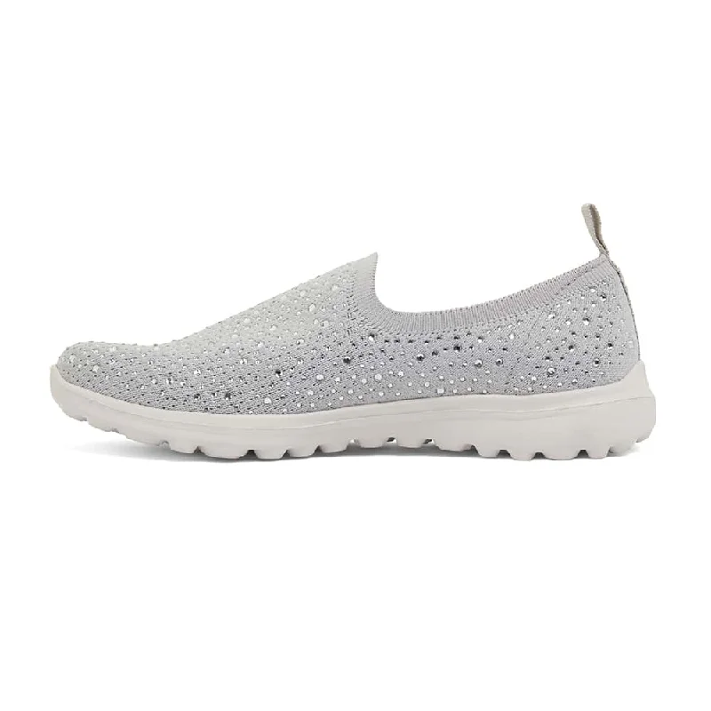 Parlour Sneaker in Light Grey Diamante