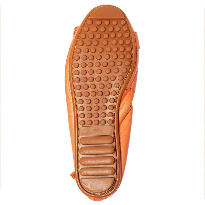 Pentagon Flat in Orange Leather