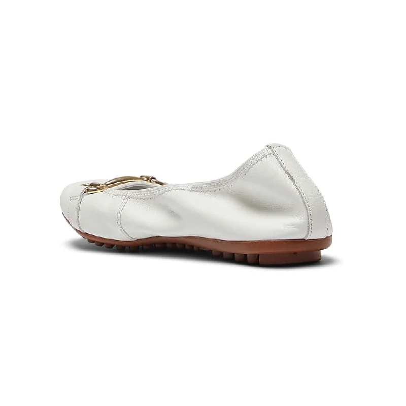 Pilgrim Flat in White Leather