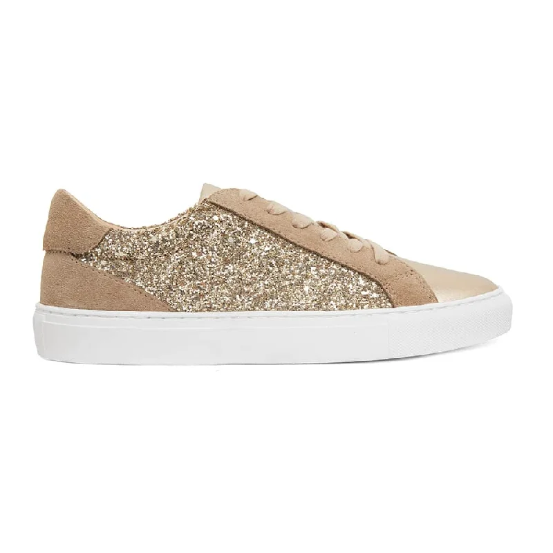 Ray Sneaker in Gold Glitter Multi Leather