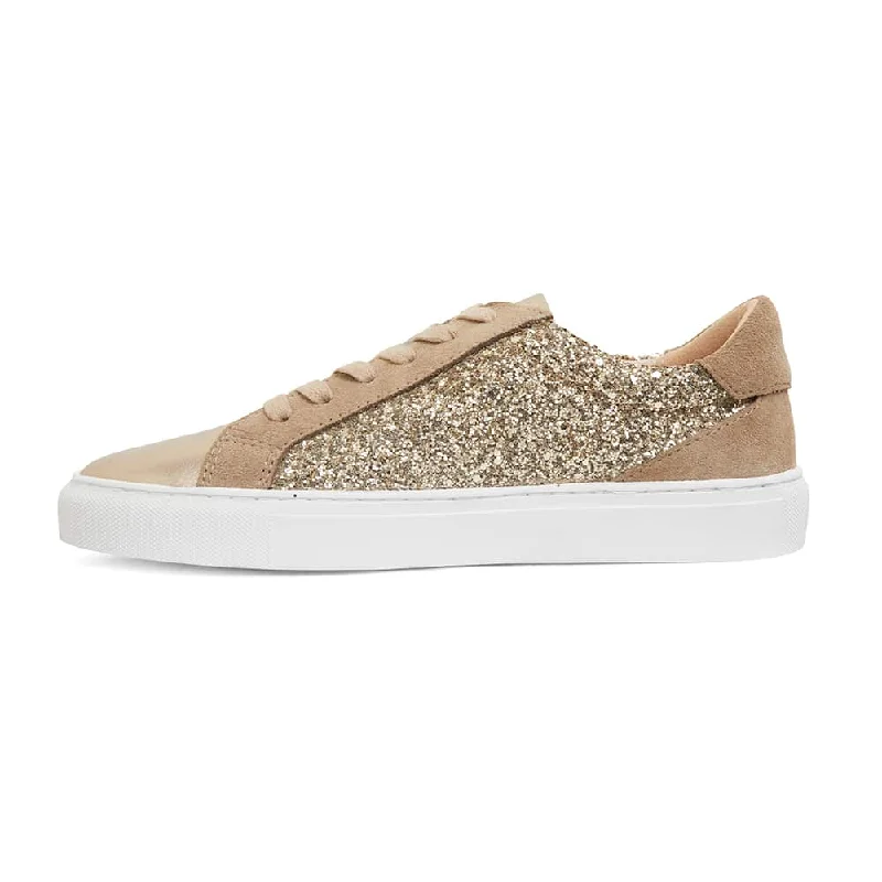 Ray Sneaker in Gold Glitter Multi Leather