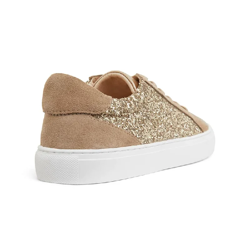 Ray Sneaker in Gold Glitter Multi Leather