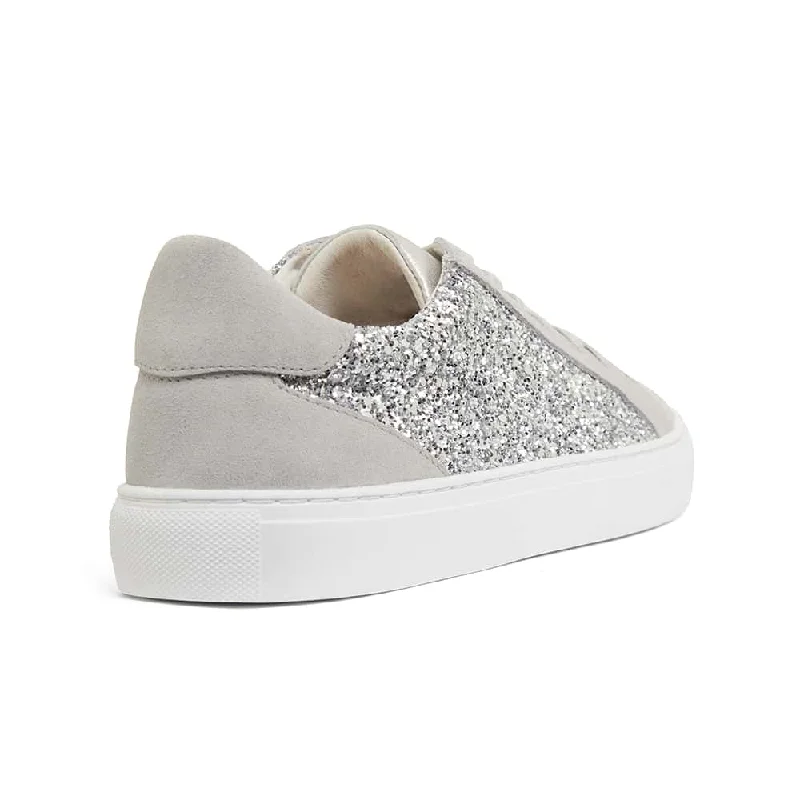 Ray Sneaker in Silver Glitter Leather