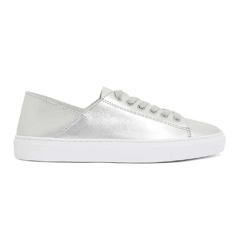 Rialto Sneaker in Silver Metallic Leather