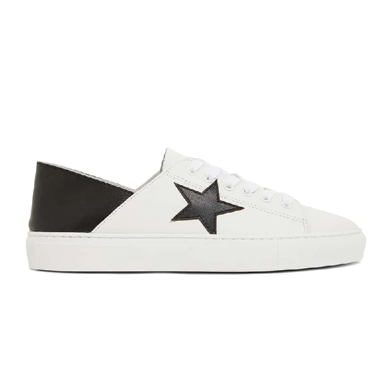 Rocket Sneaker in White And Black Leather