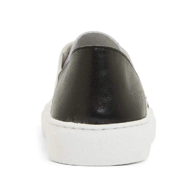 Rocket Sneaker in White And Black Leather