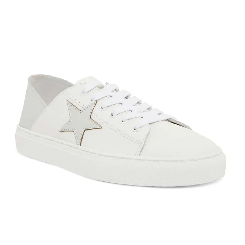 Rocket Sneaker in White/silver Leather