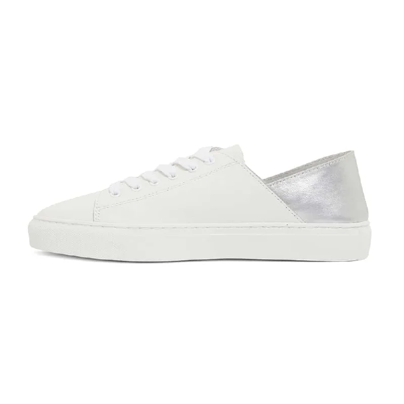 Rocket Sneaker in White/silver Leather