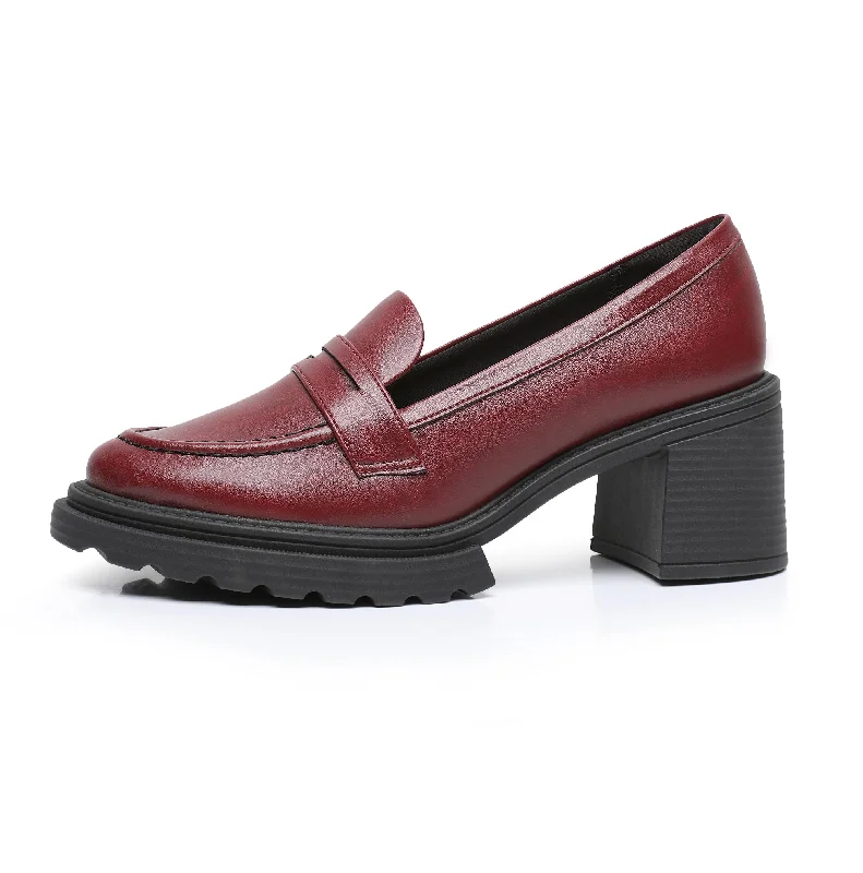 Serene Heeled Moccasins - Ruby (753.001)