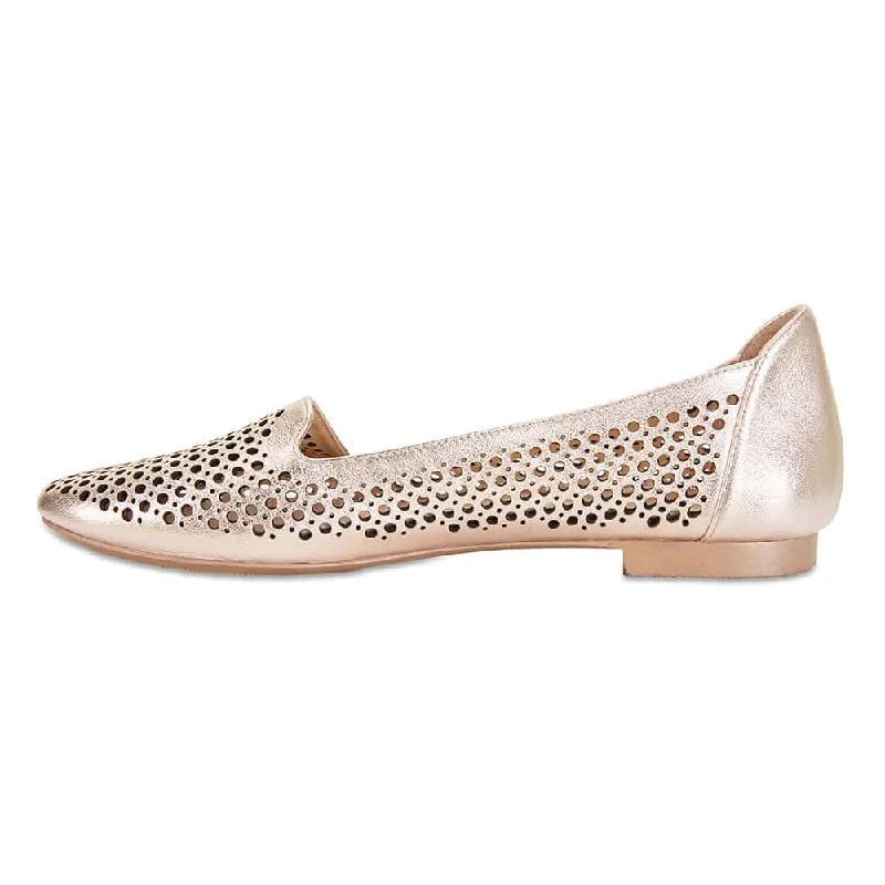 Sloane Flat in Rose Gold Leather