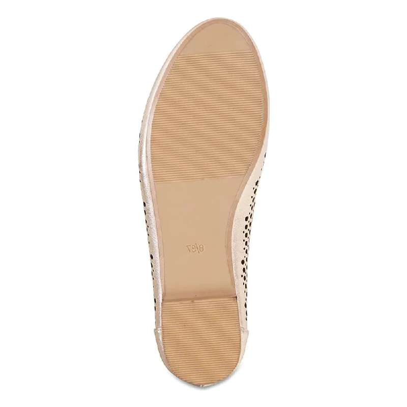 Sloane Flat in Rose Gold Leather