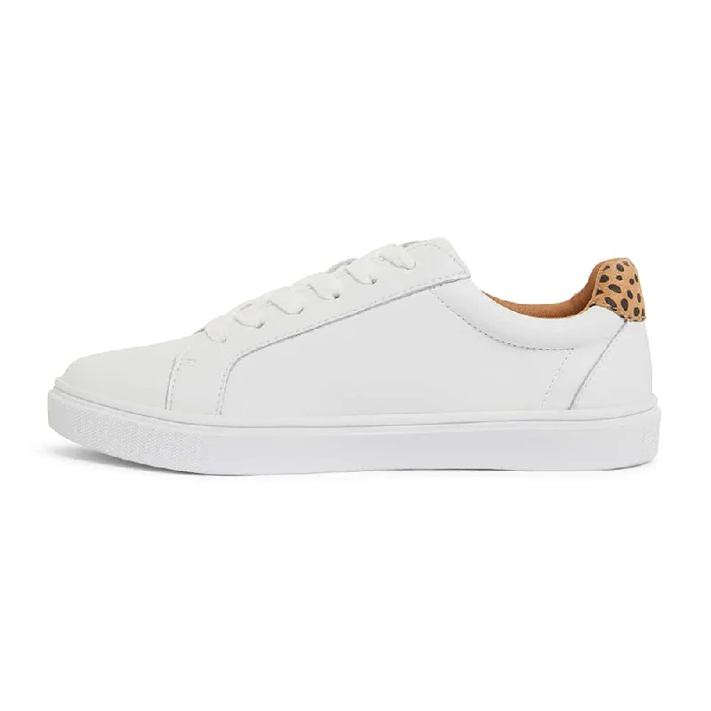 Stark Sneaker in White And Animal Print Leather