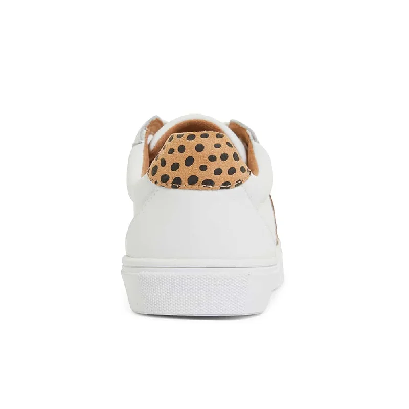 Stark Sneaker in White And Animal Print Leather