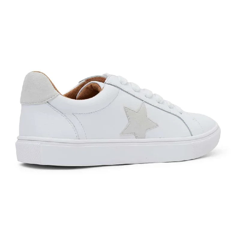 Stark Sneaker in White And Taupe Leather