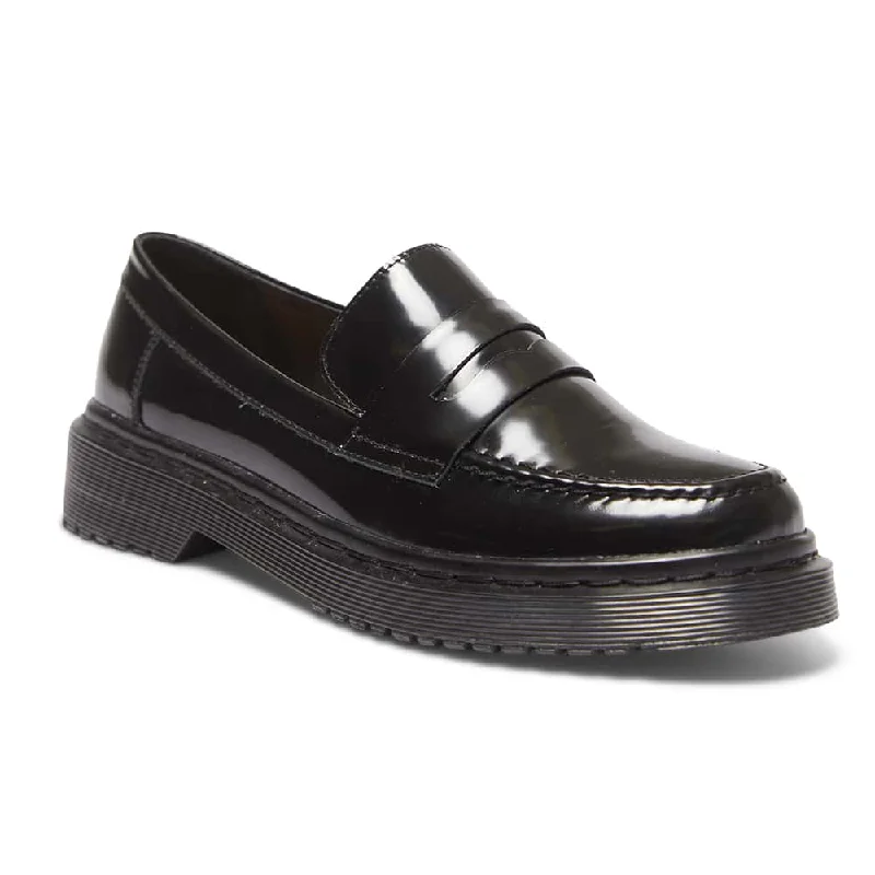 Strata Loafer in Black Hi Shine Leather