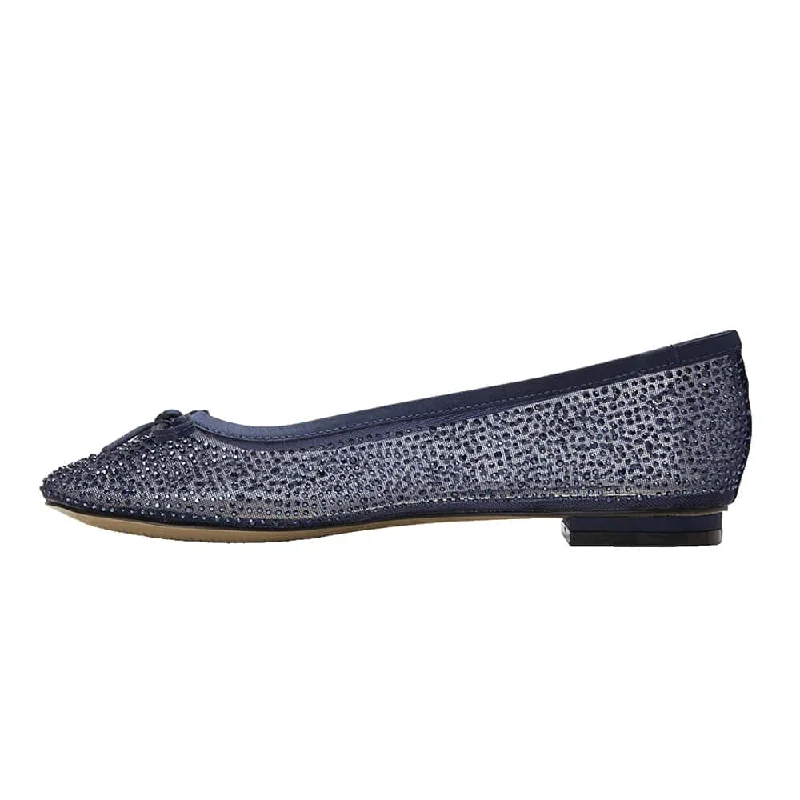 Twinkle Flat in Navy Satin