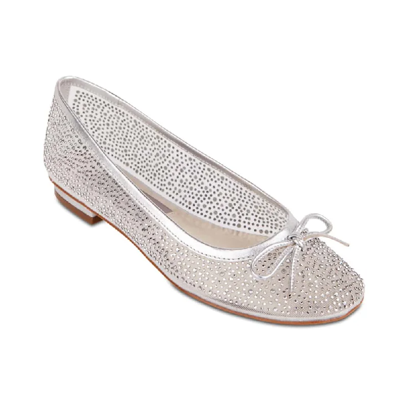 Twinkle Flat in Silver Metallic Satin