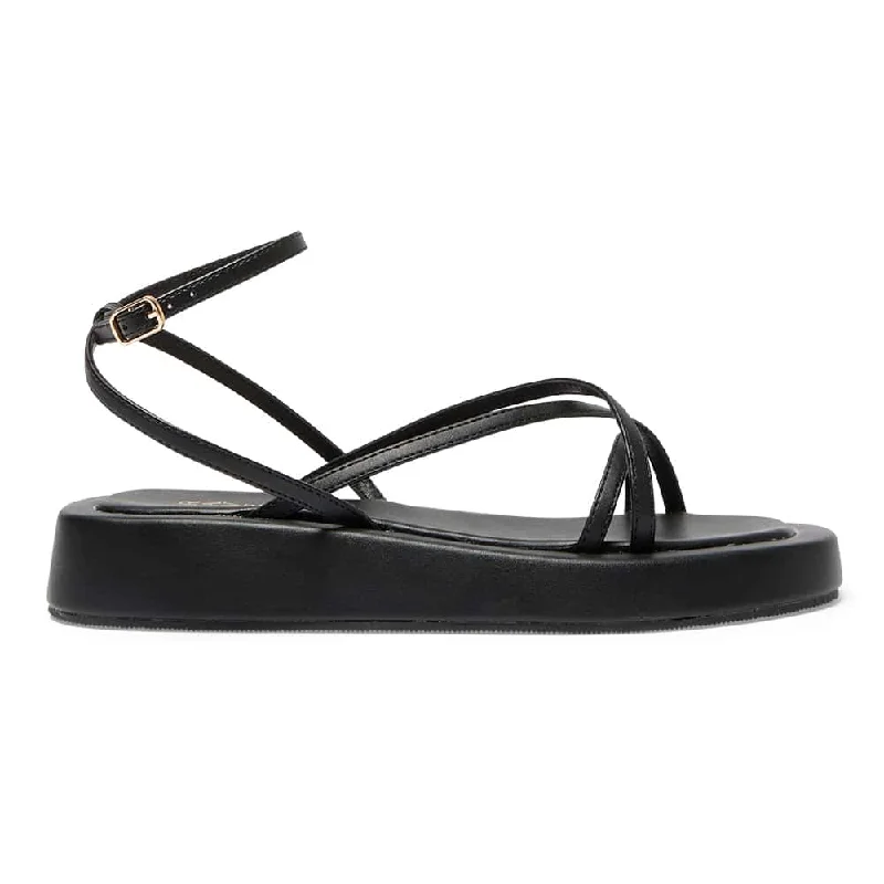 Vanya Sandal in Black Smooth