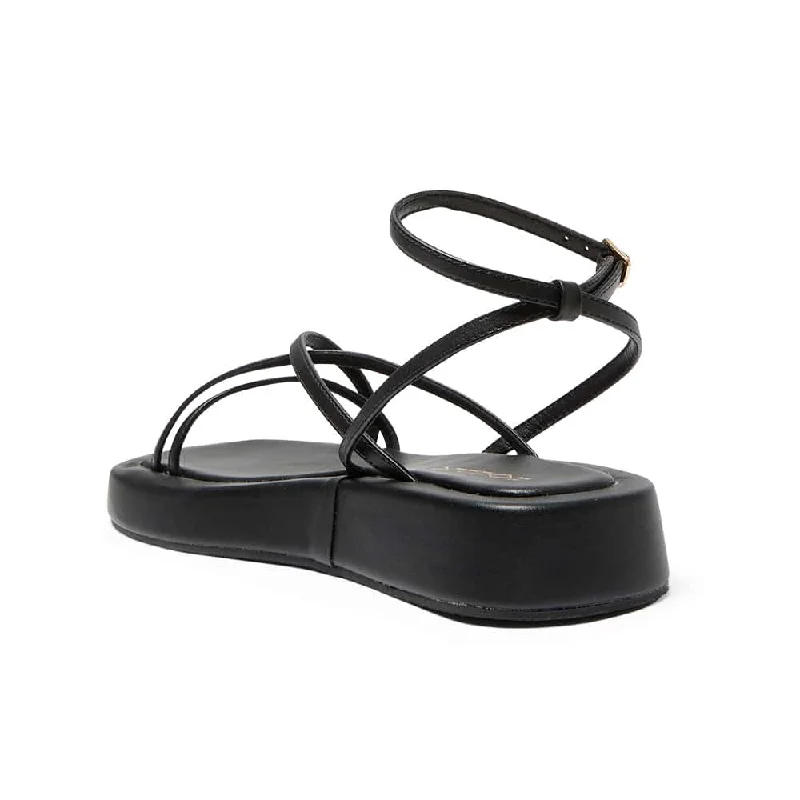 Vanya Sandal in Black Smooth