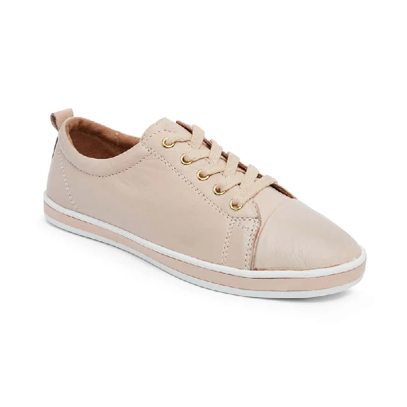 Waffle Sneaker in Blush Leather