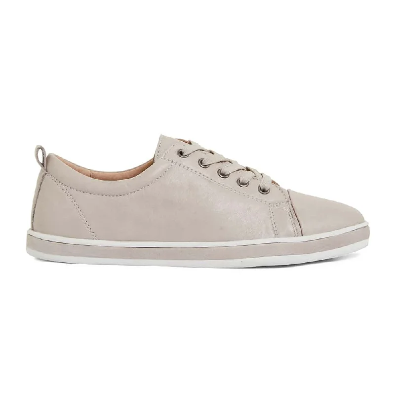 Waffle Sneaker in Light Grey Leather