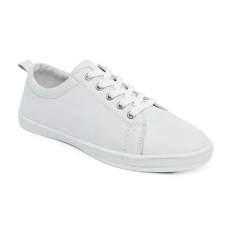 Waffle Sneaker in White Leather