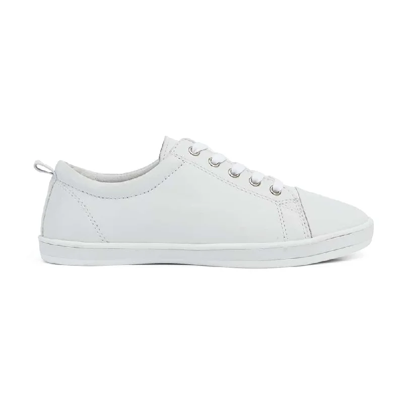 Waffle Sneaker in White Leather