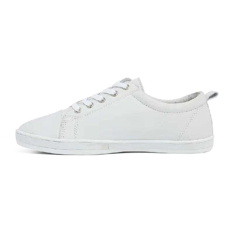 Waffle Sneaker in White Leather