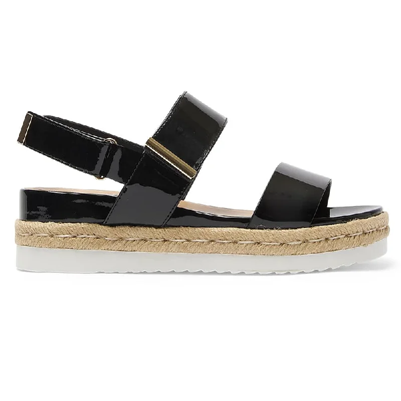 Warner Sandal in Black Patent