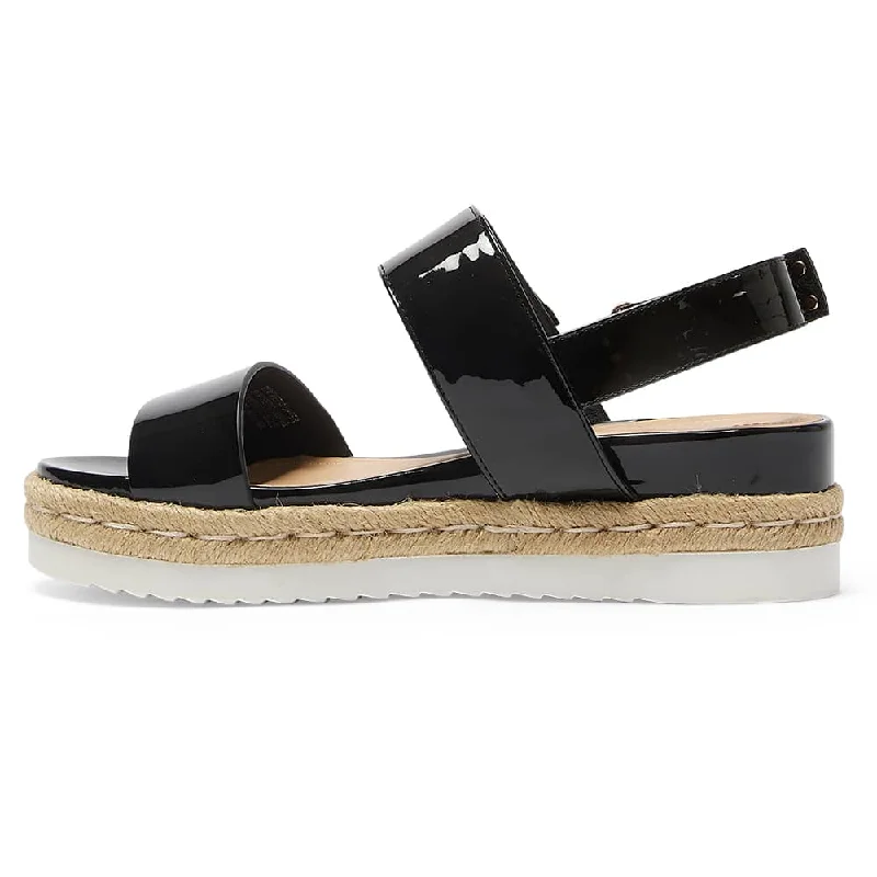 Warner Sandal in Black Patent