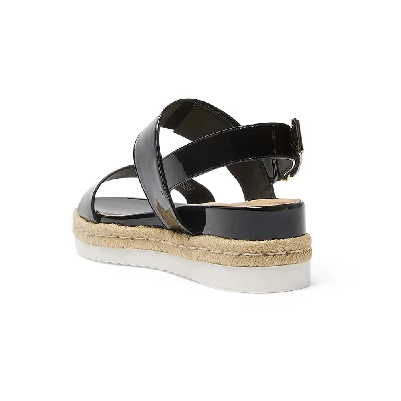 Warner Sandal in Black Patent