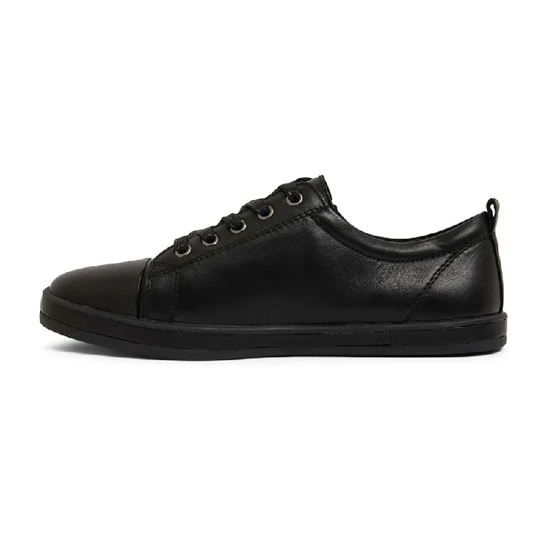 Whisper Sneaker in Black On Black Leather