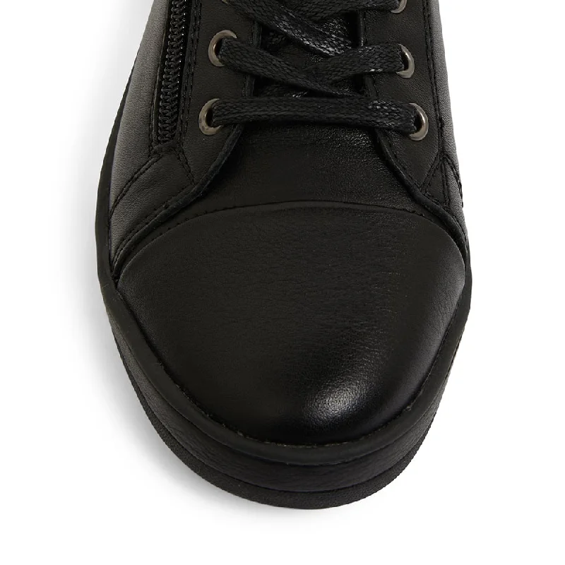 Whisper Sneaker in Black On Black Leather