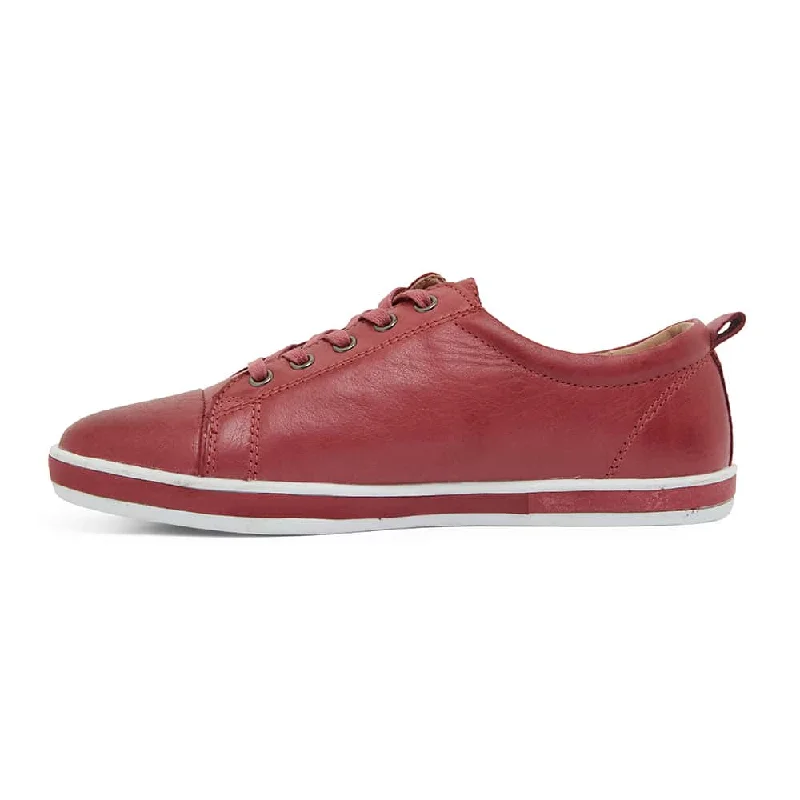 Whisper Sneaker in Red Leather