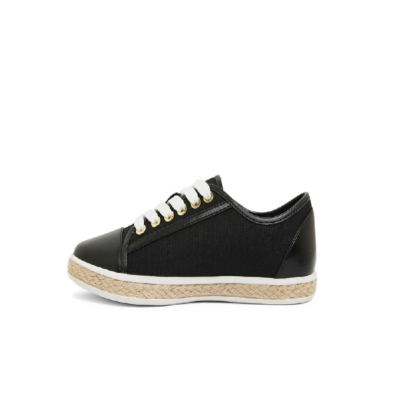 Yale Sneaker in Black Canvas And Smooth