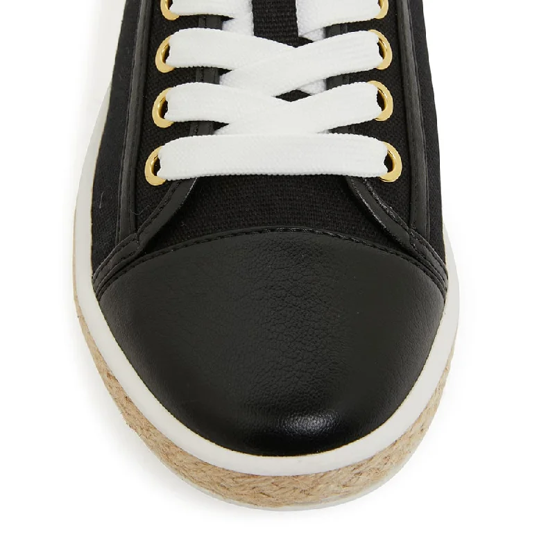 Yale Sneaker in Black Canvas And Smooth