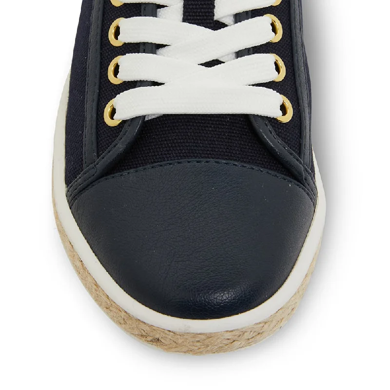 Yale Sneaker in Navy Canvas And Smooth