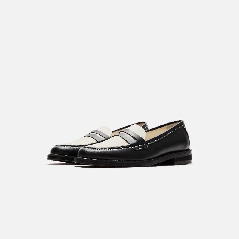 DUKE + DEXTER WMNS Wilde Penny Loafer - Black / White