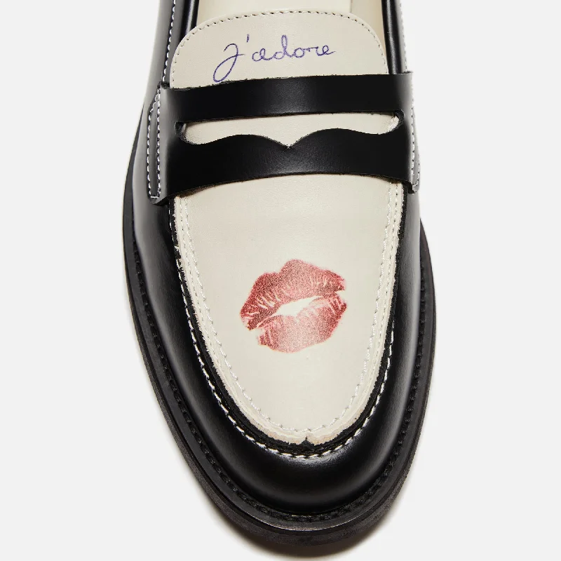 DUKE + DEXTER WMNS Kiss Penny Loafer - Black / White