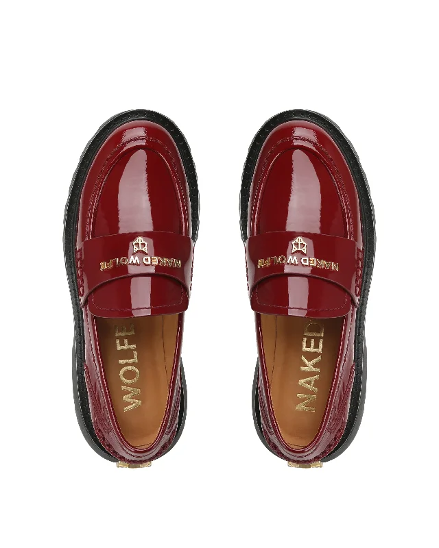 Flawed Burgundy Crinkle Patent Leather