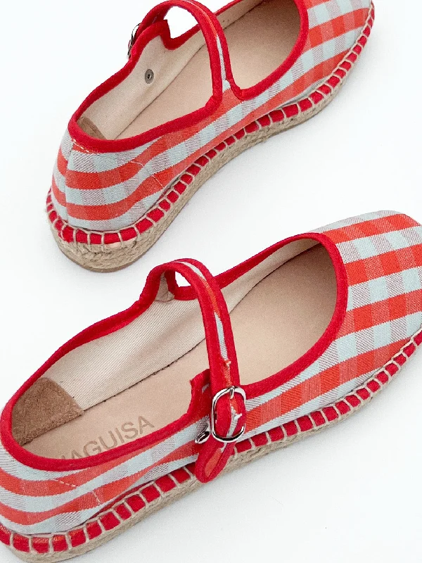 Peonia Check Shoe - Red Check