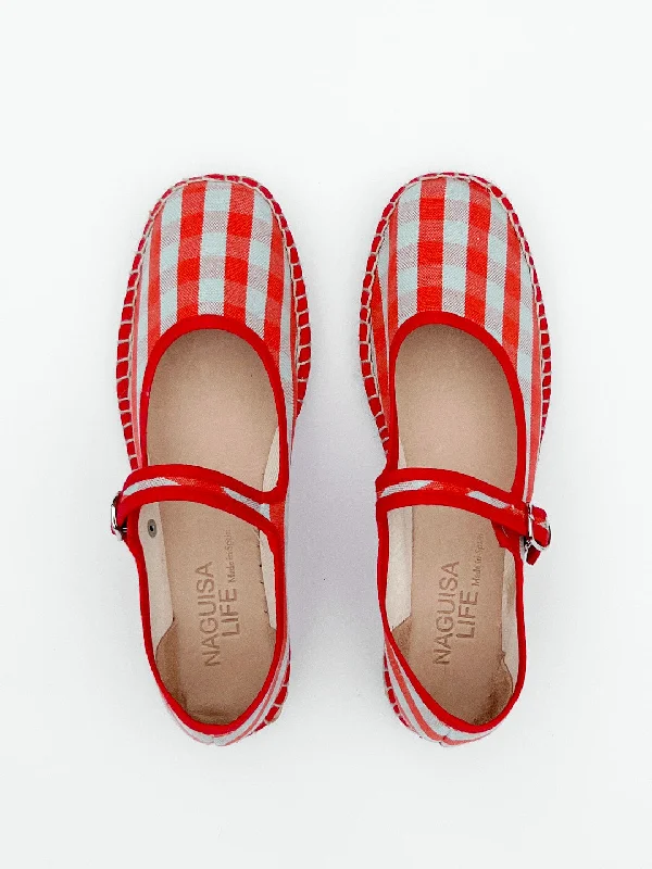 Peonia Check Shoe - Red Check