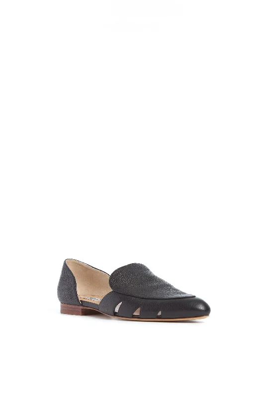 Rory Flat Shoe in Black Leather