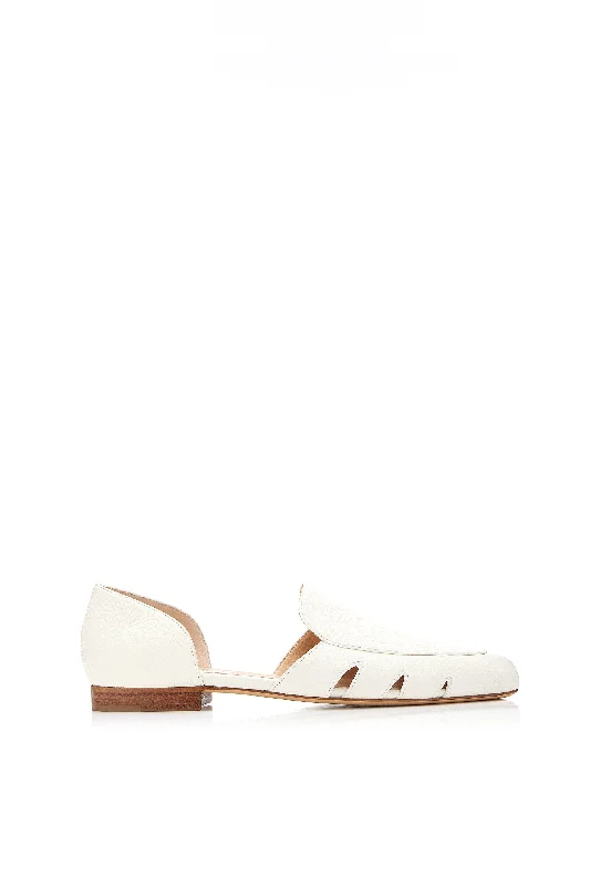 Rory Flat Shoe in Cream Leather