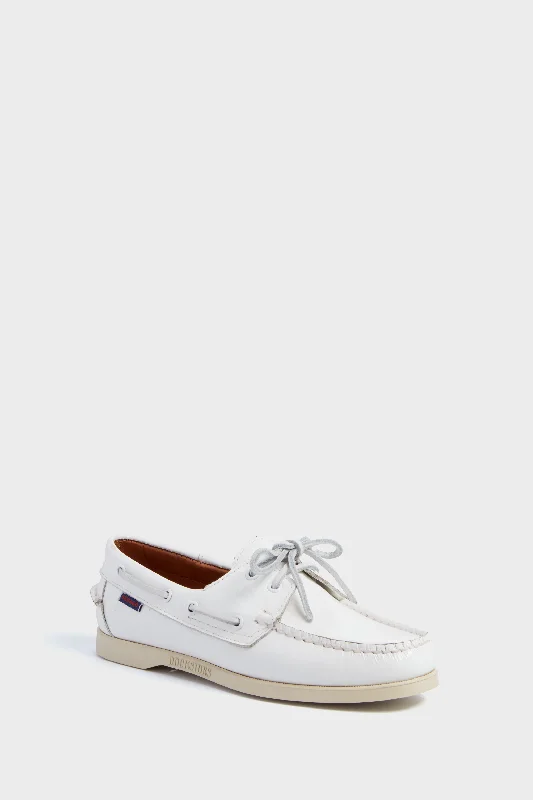 White Portland Patent Leather Docksides