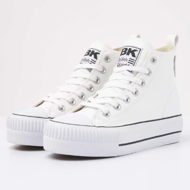 B49370902, British Knights, Kaya Mid - Women's Canvas Sneakers - White